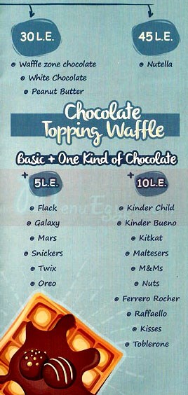 waffle zone menu Egypt